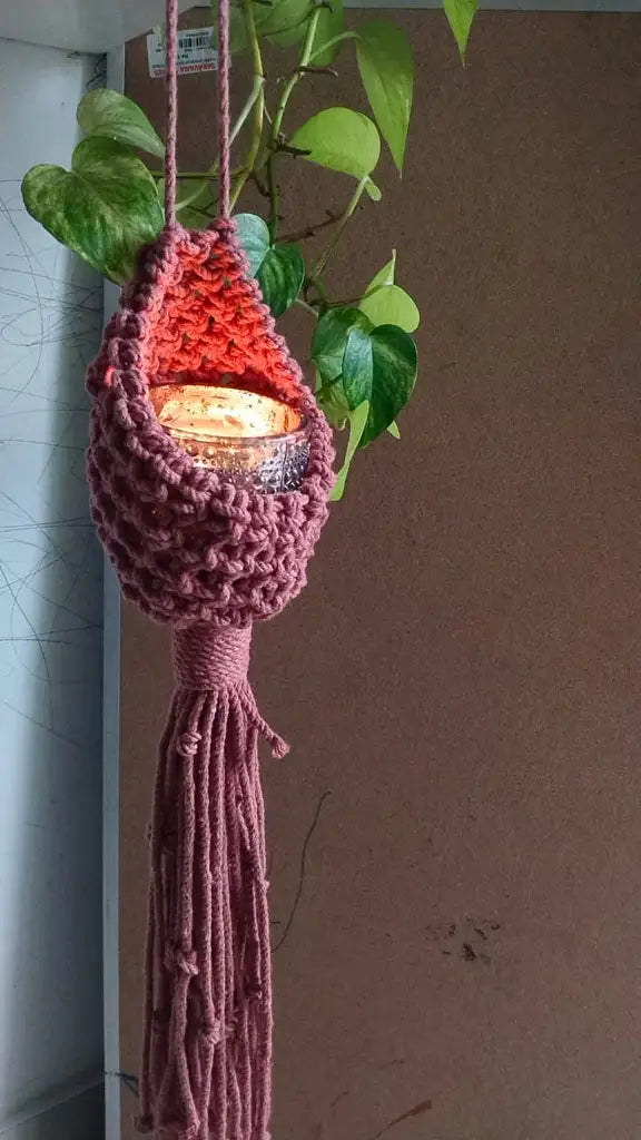 Macrame Nest Hanger (Brown/Orange/Green)