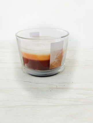 Trio candle jar with 3 fragrances in 1